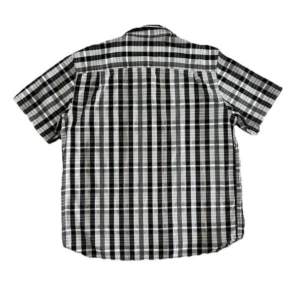 Carhartt Shirt Mens Size XL Short Sleeves Relaxed Fit White Black Plaid Cotton - Picture 5 of 6